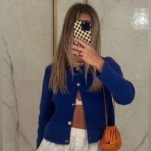 J Crew Emilie sweater lady jacket brilliant cove